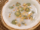 Cách nấu chè dừa sáp lá dứa 